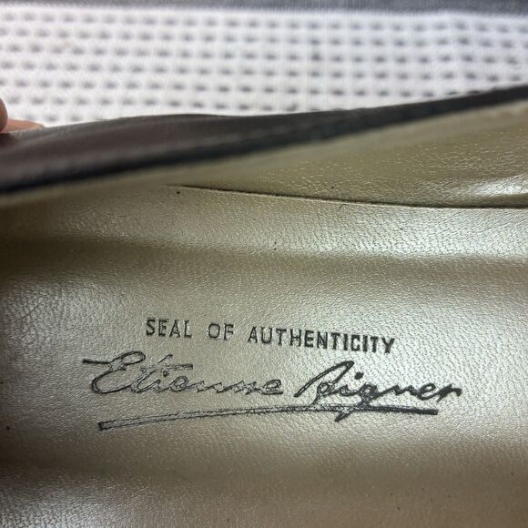 Etienne Aigner Freedom Women’s Black Leather Slip On Loafer Shoes Size 8M - Picture 4 of 8